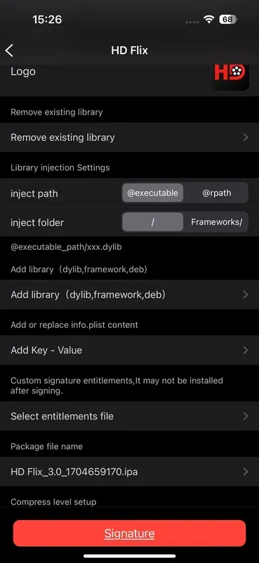 ESign dylib injection example