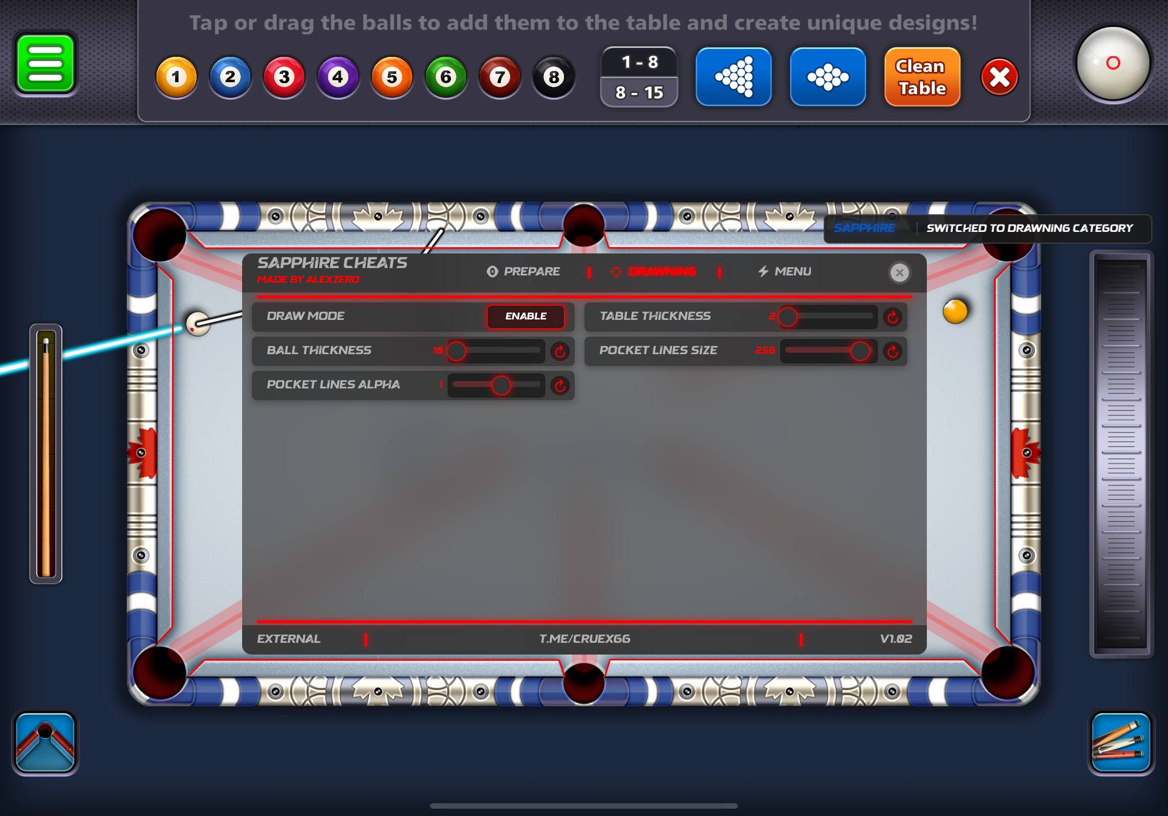 Sapphire 8 Ball Pool Assist